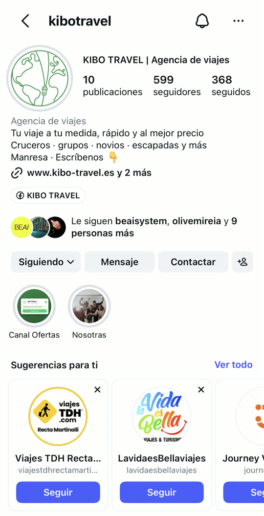 Perfil de Instagram después