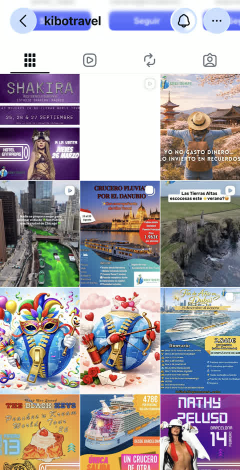 Feed de Instagram antes