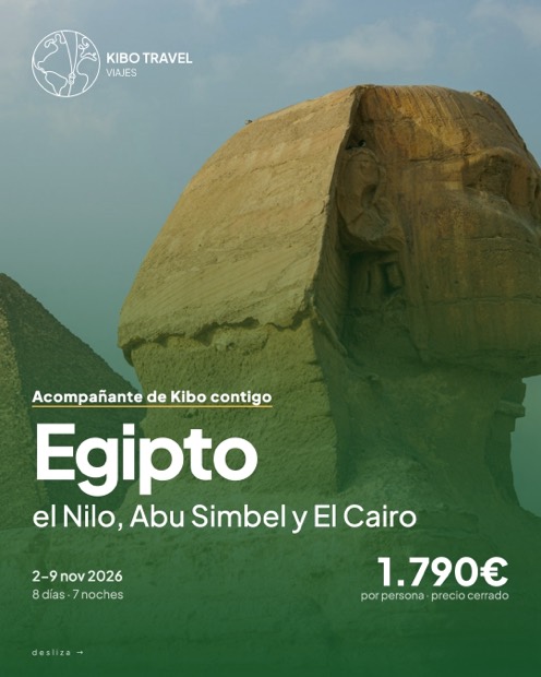 Carrusel de Kibo Travel: portada del viaje a Egipto, Nilo y El Cairo