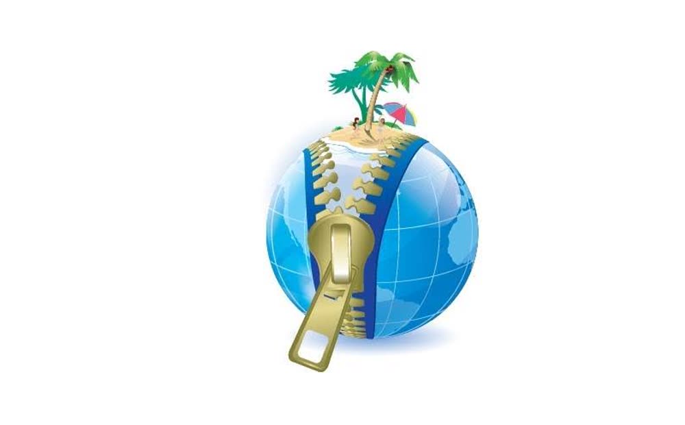 Logo antiguo de Kibo Travel: bola del mundo en 3D de banco de imágenes
