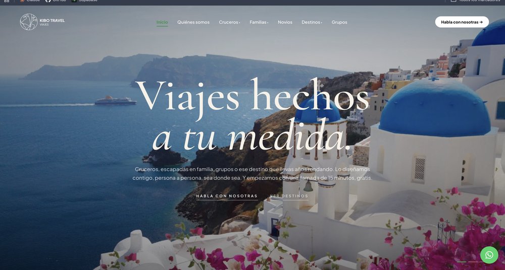 Web de Kibo Travel después: nueva portada